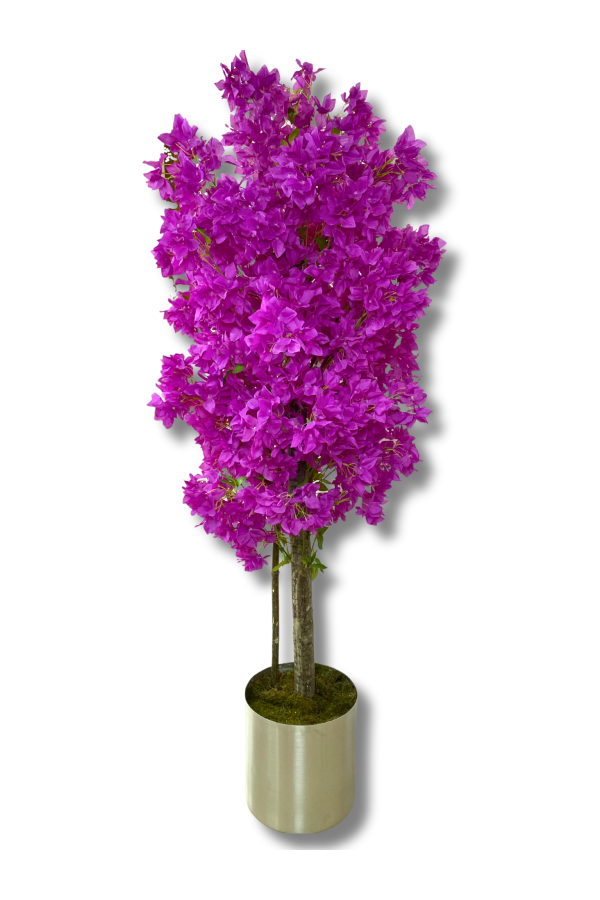 MOR BEGONVİL 160 CM YAPAY AĞAÇ 25X25 METAL SAKSI 