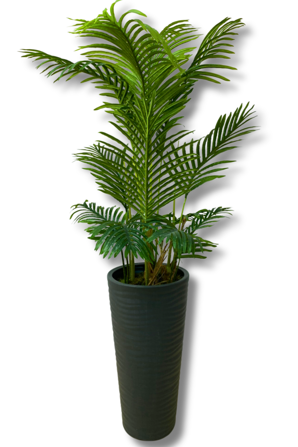 AREKA 150 CM 12 YAPRAK YAPAY AĞAÇ 56X30X20 ANTRASİT KUMSAL SAKSI